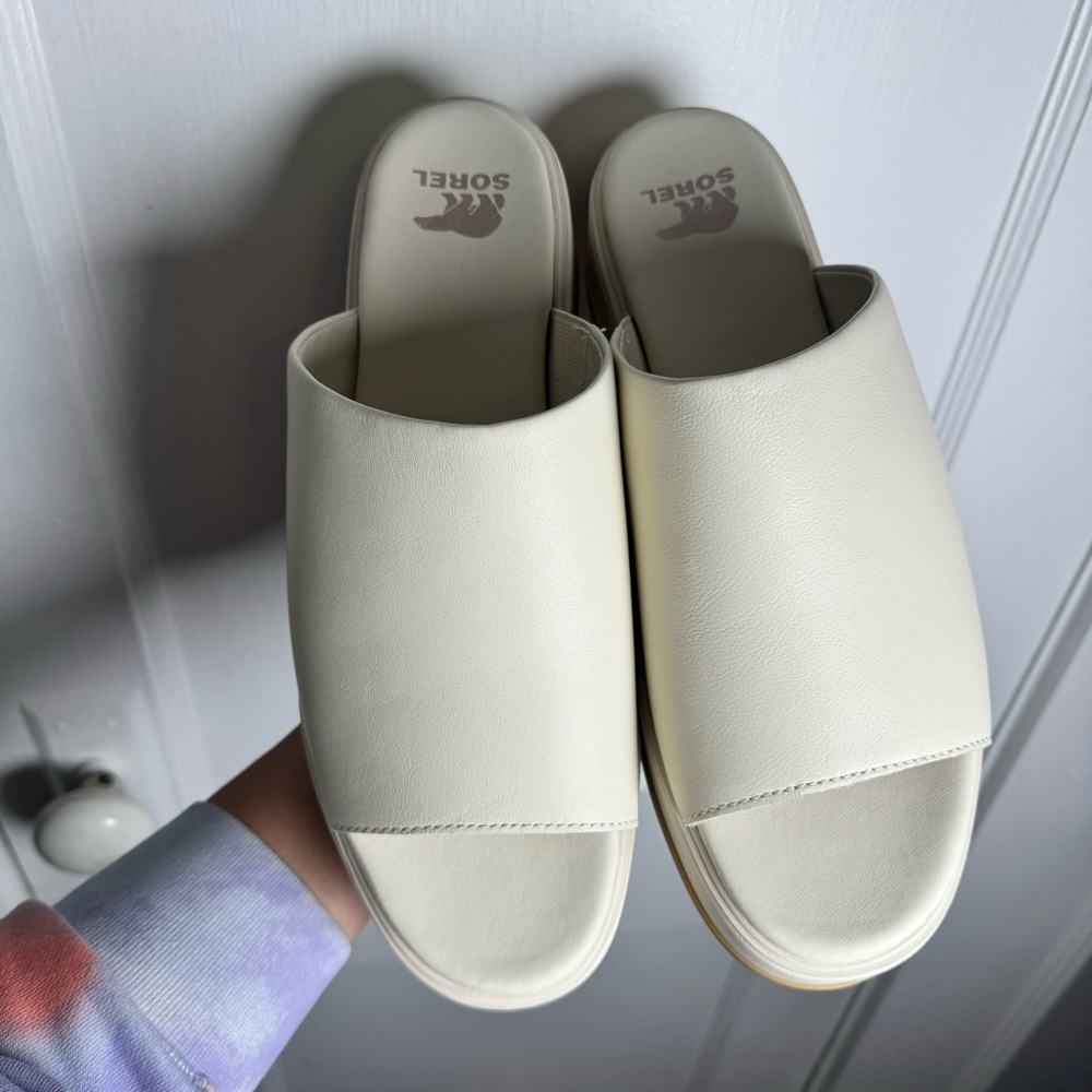 Sorel Dayspring Slide Women’s Platform Sandal in Chalk New Without Tags Size 10 - Picture 5 of 13